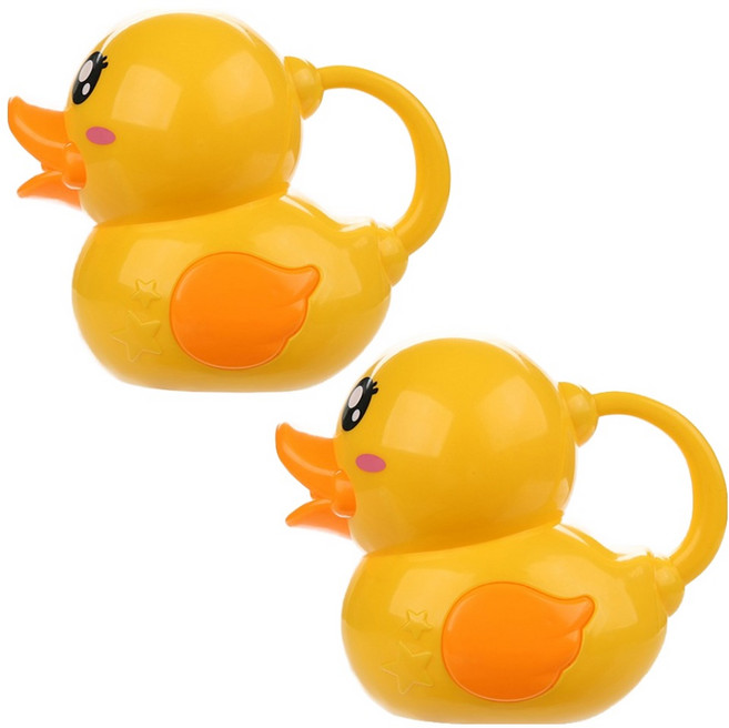 바른코리아 유아용 오리 물뿌리개 목욕놀이완구, 옐로우, 2개