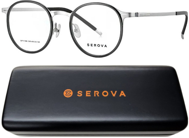 SEROVA 施洛華 輕薄鈦系列 圓框光學眼鏡 附眼鏡盒 SP1186-C36