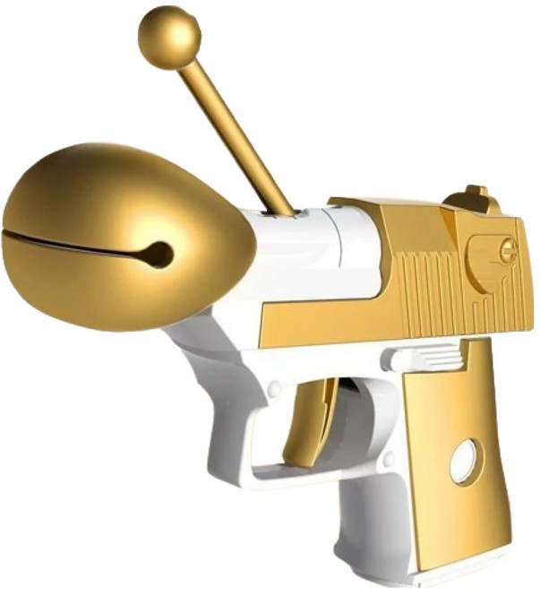 살림만렙 스트레스 해소 기상 유도 목탁 장난감총, 골드, 1개