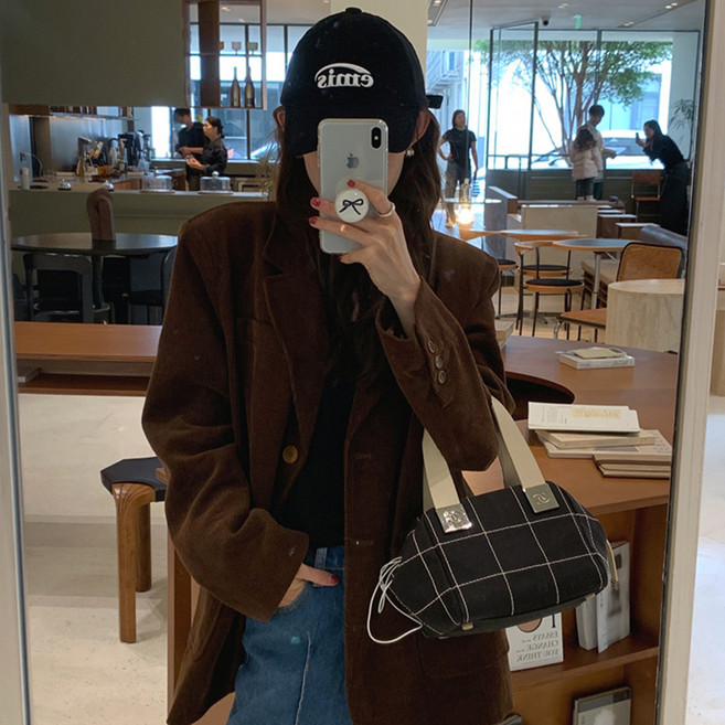 어반라인 여성용 엘르 테일러드 코듀로이 하프 자켓