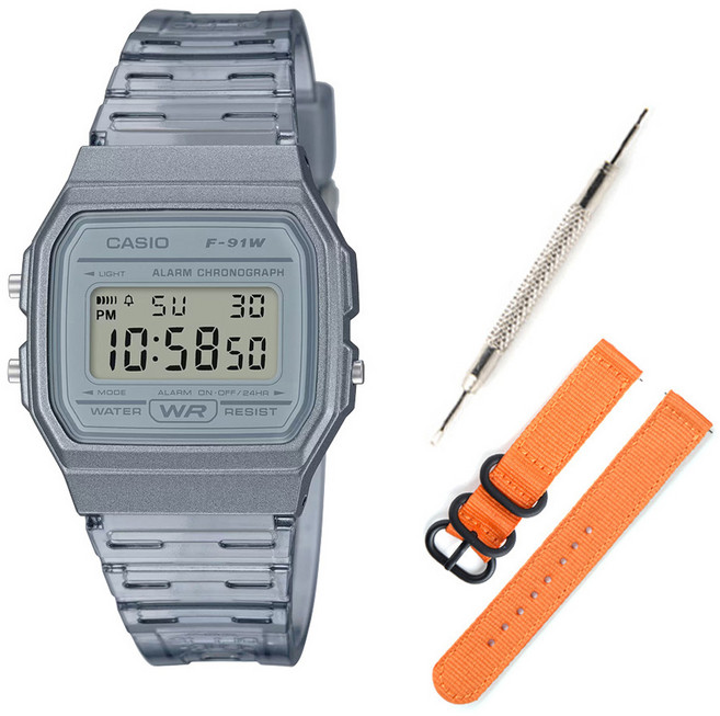 CASIO 卡西歐 數位電子錶 F-91WS-8D NATO錶帶 工具