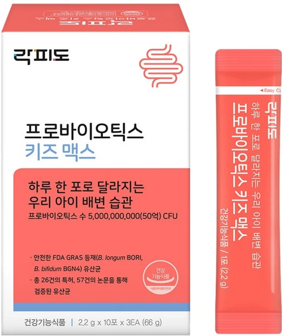 락피도 프로바이오틱스 키즈 맥스 30p, 66g, 1개 - 쿠팡