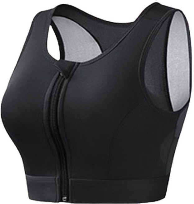 문릿 여성용 이지핏 앞지퍼 스포츠브라 베이직