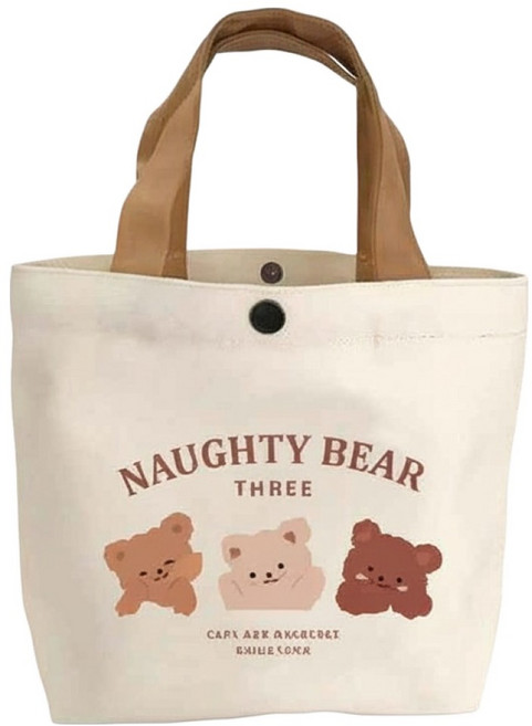 루미온 캔버스 곰돌이 도시락가방, A, 1개