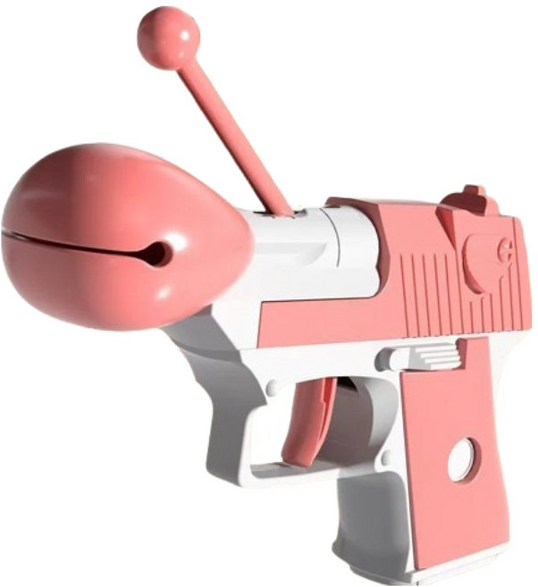 살림만렙 스트레스 해소 기상 유도 목탁 장난감총, 핑크, 1개