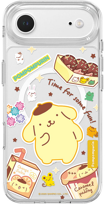 폼폼푸린 크리스탈 투명 컬러 맥세이프 디자인 휴대폰 케이스