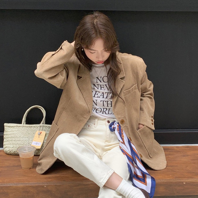 어반라인 여성용 엘르 테일러드 코듀로이 하프 자켓