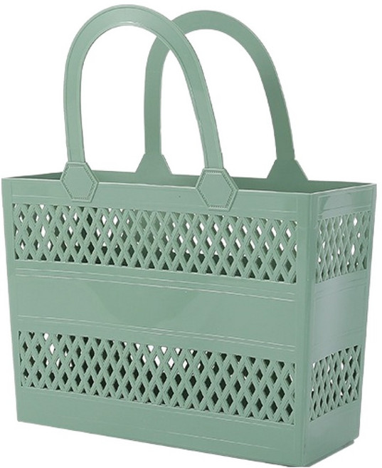더자카 펀칭 물빠짐 목욕바구니, 그린