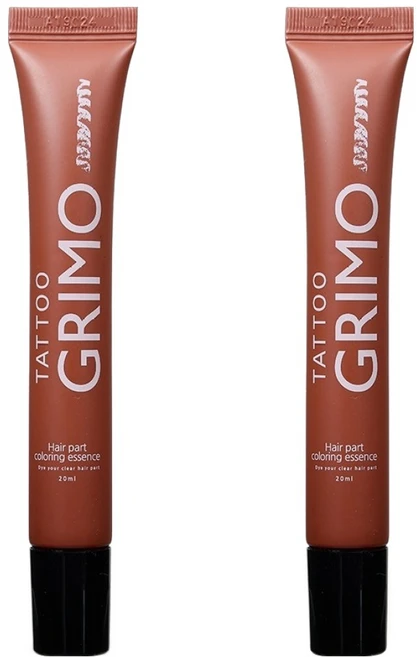 타투그리모 스킨어게인 헤어 두피물들임 컬러링 에센스 20ml, 2개, 진갈색 - 쿠팡