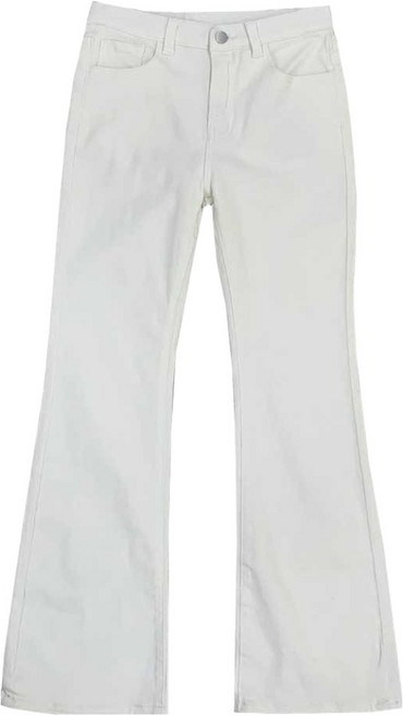 플랜데이 여성용 치키 속밴딩 워싱 세미부츠컷 데님팬츠