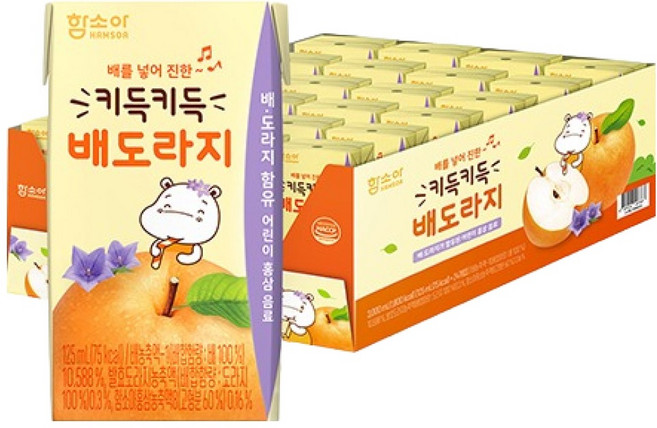 함소아 키득키득 배도라지 음료, 125ml, 24개