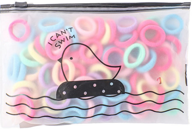 도도앤뉴 아동용 동글 대용량 머리끈 100p + 파우치 세트