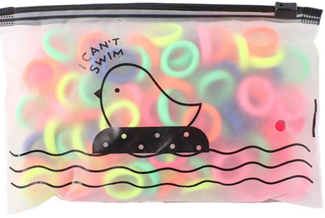 도도앤뉴 아동용 동글 대용량 머리끈 100p + 파우치 세트