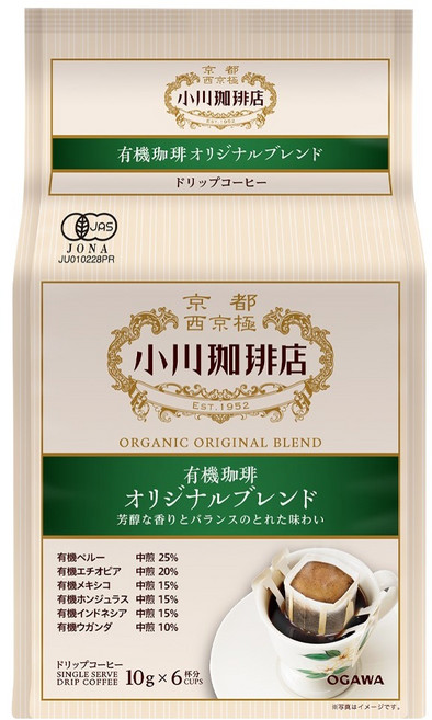 OGAWA 小川珈琲 經典芳醇有機濾掛咖啡, 10g, 6個裝, 1組