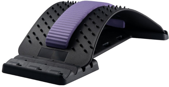 背部伸展器 01 磁石款 黑底紫條, 黑色