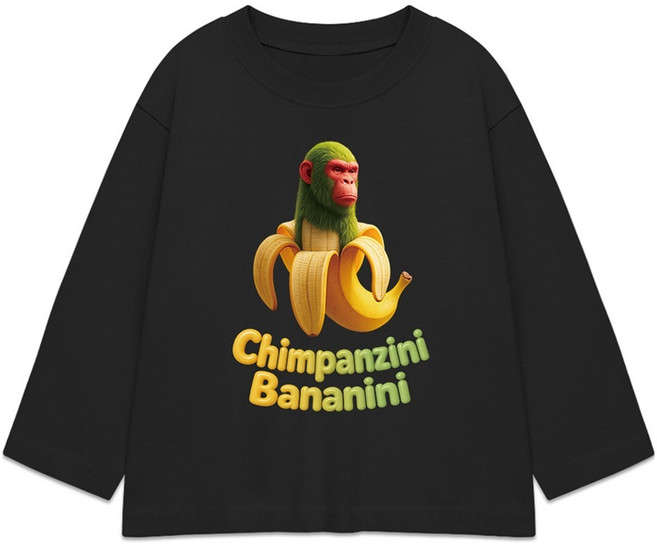 Golden Rabbit Italian Brainrot 家庭長袖T恤 Chimpanjini