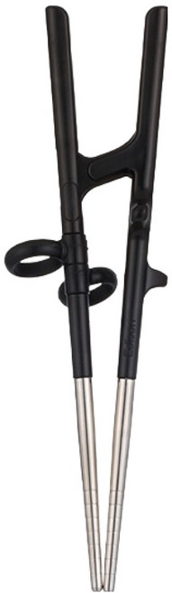 에디슨 성인용 스텐 교정젓가락, 블랙, 1개