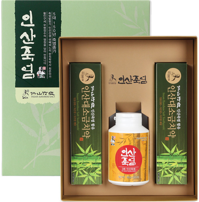 인산죽염 3회 죽염 치약 선물세트, 300g, 1세트