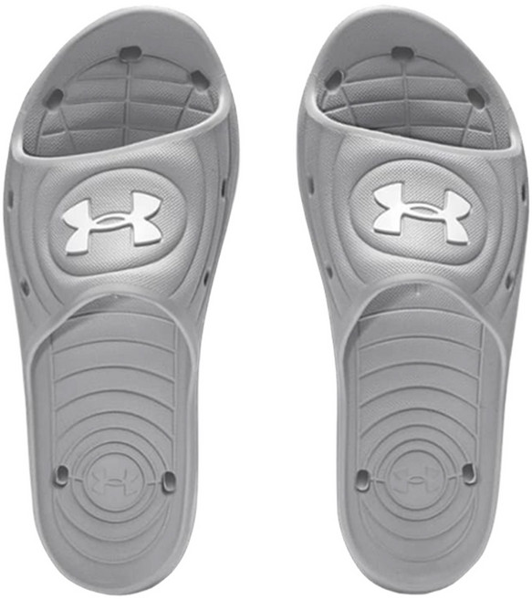 UNDER ARMOUR 安德瑪 男款 Locker IV 拖鞋 3023758-100, 灰色, 25cm