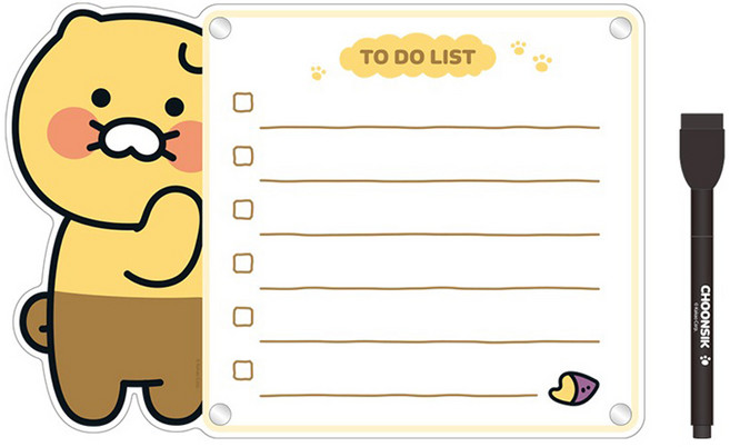 카카오프렌즈 CS 마그넷 메모보드 세트 투두리스트, 아크릴