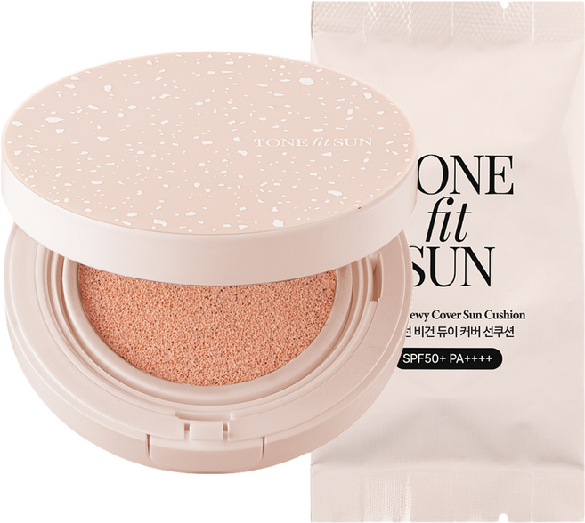 톤핏선 비건 듀이 커버 선쿠션 SPF50+ PA++++ 본품 + 리필 세트, 1개
