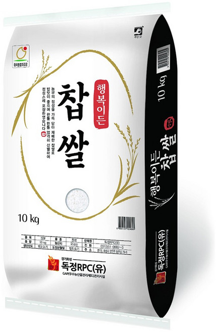 행복이든 찹쌀, 10kg, 1개