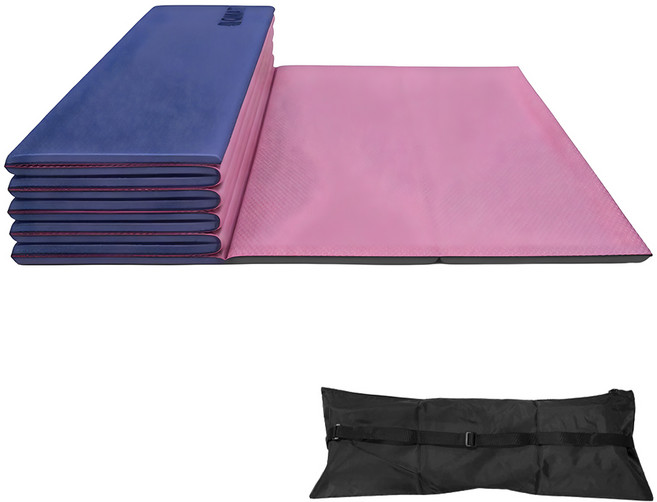 QMAT 環保POE摺疊瑜珈墊 附尼龍拉鍊袋, 優雅深紫, 1個