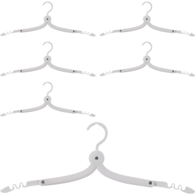 FaSoLa 多用途旅行便攜式可折疊伸縮衣架 3入組, 白色, 2組