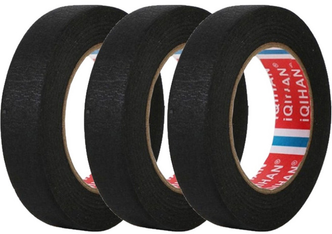 다다 칼라 종이 디자인 마스킹 테이프 20mm x 15m, 블랙, 3개