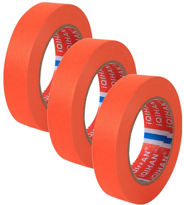 다다 칼라 종이 디자인 마스킹 테이프 20mm x 15m, 오렌지, 3개