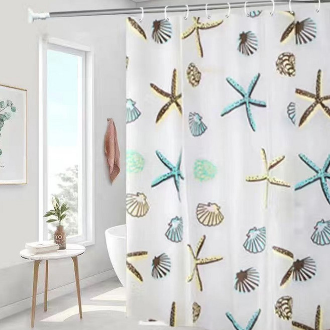 KODACHIEF 인테리어 욕실 샤워부스 화장실 일상감성 샤워커튼, 불가사리, 1개