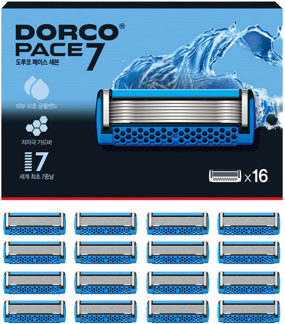 PACE 도루코 7 면도날 기획세트 6호, 16개입, 1세트