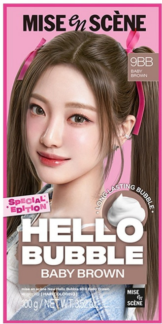 미쟝센 뉴 헬로버블 염모제 100g, 9베이비브라운, 1개