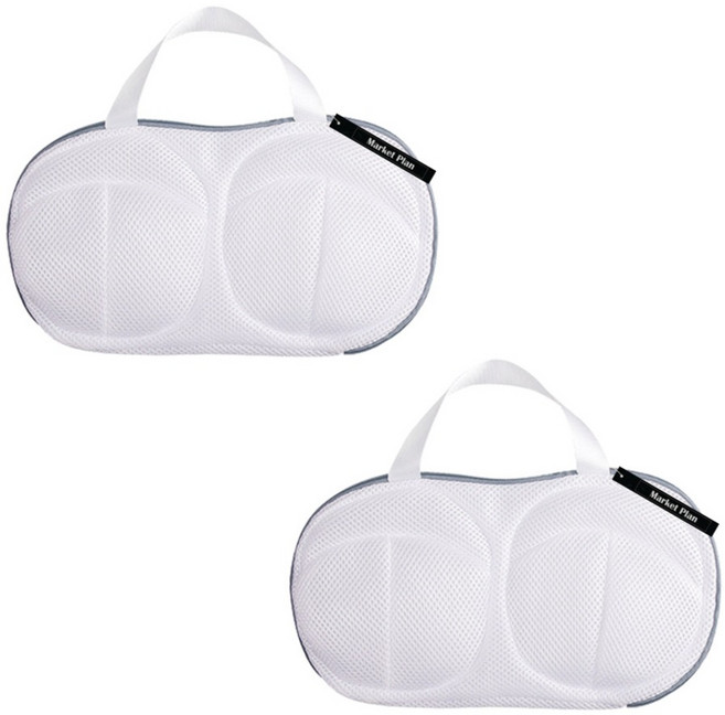 마켓플랜 포켓 브래지어 메쉬 세탁망, 화이트그레이, 2개