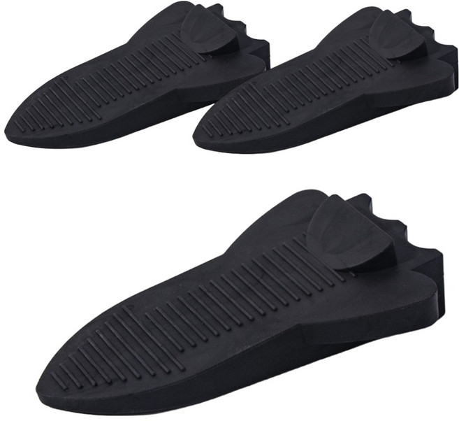 아워웍스 문닫힘 방지 실리콘 우주선 도어스토퍼, 블랙, 3개