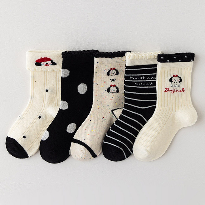 꼼제 아동용 아티픽 중목 양말 SKA10 5켤레 세트