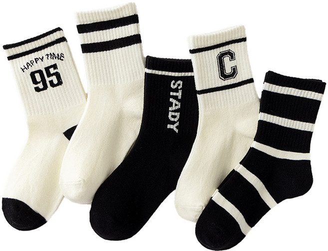 꼼제 아동용 모던 중목 양말 SKA04 5켤레 세트