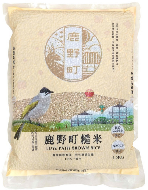 東台糧倉 鹿野町糙米, 1個, 1.5kg