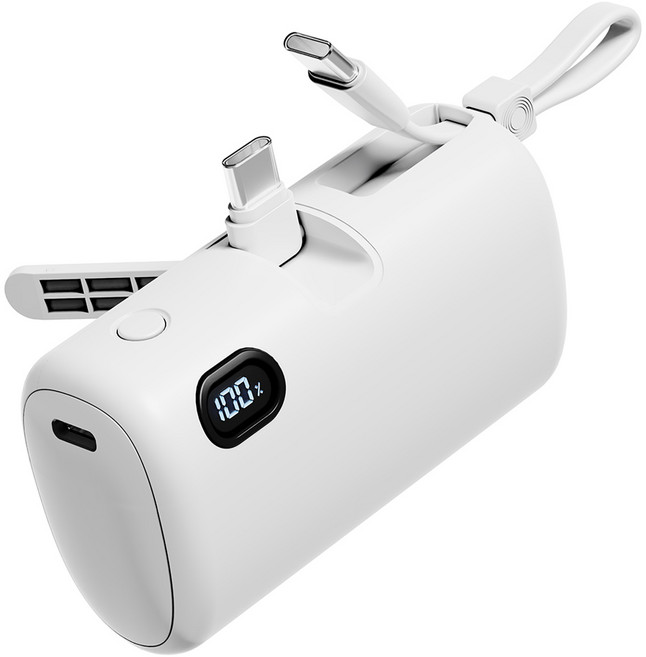 일리온 빌트인 대용량 도킹형 미니 보조배터리 10000mAh C타입, 화이트