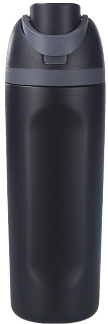 bebehome 316不鏽鋼直飲吸管兩用式輕量保溫瓶, 黑色 + 灰色, 1個, 600ml