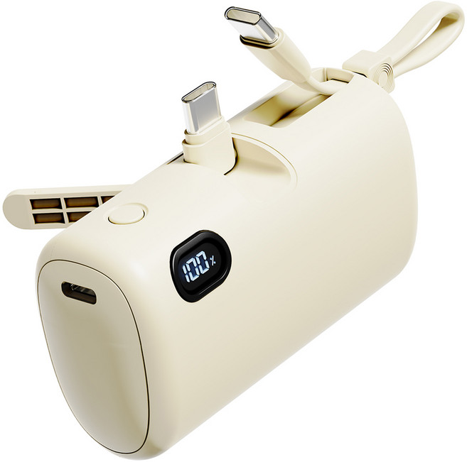 일리온 빌트인 대용량 도킹형 미니 보조배터리 10000mAh C타입, 아이보리