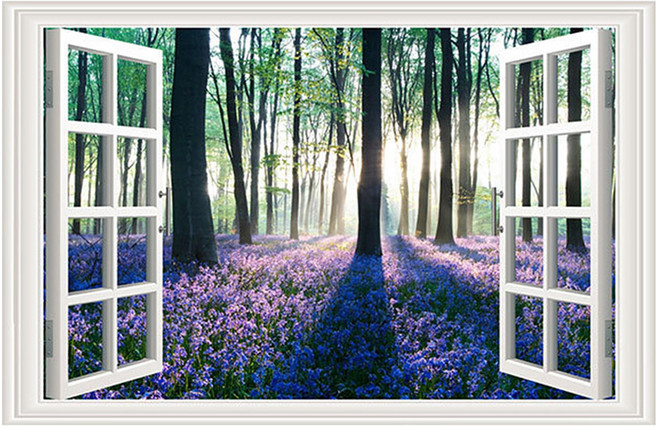 WA. WALL ART 無痕設計壁貼 防水PVC FX82046, 薰衣草森林