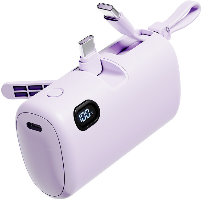 일리온 빌트인 대용량 도킹형 미니 보조배터리 10000mAh C타입, 라벤더