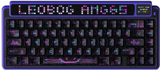 AULA 유무선 듀얼 스크린 기계식 키보드, 사이버 팬텀, AMG65, 저소음 솜사탕축