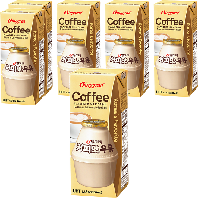 Binggrae 咖啡牛奶, 200ml, 6個