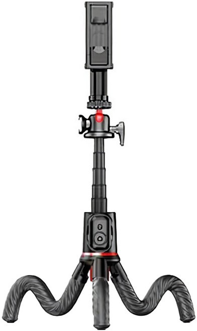 RTAKO 銳塔克 八爪魚靈活伸縮三腳架自拍桿, 1個, 黑色, C03