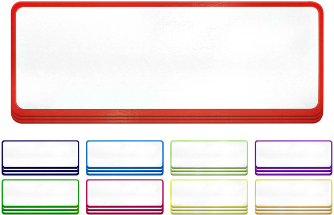 월드크린 자석 이름표 화이트 라벨 소(80 x 30 mm) 9종 x 3p 세트, 혼합색상, 1세트