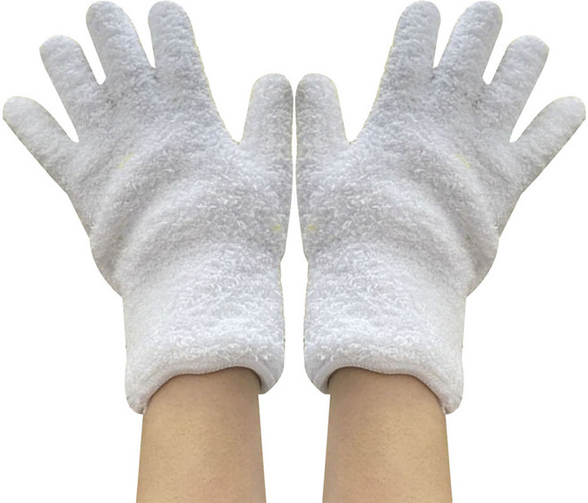 굿썸 깔끔한 세탁가능 마이크로화이버 집안청소 화초먼지제거 장갑 23g 23 x 12 x 0.5 cm 2p, 흰색, 4개