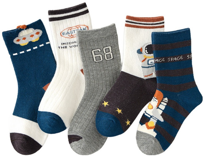 아이뿜 아동용 우주탐험 양말 5켤레 세트 F185
