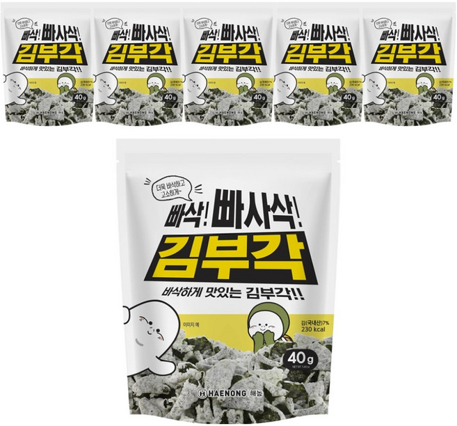 해농 빠삭빠사삭 김부각, 40g, 6개